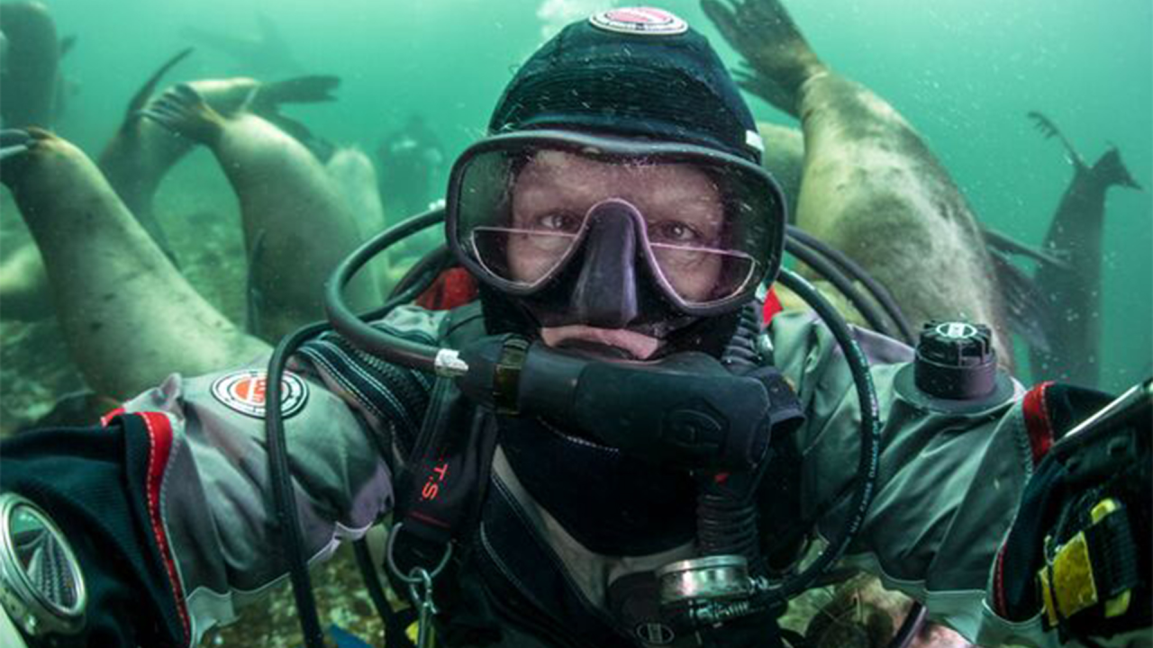 Anne Diamond learns about underwater exploration with Canadian explorer Jill Heinerth)