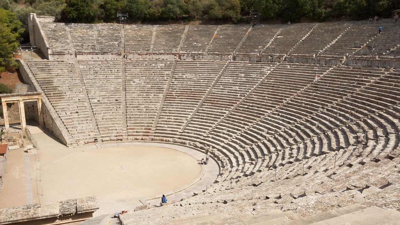 Delve into ancient theater traditions with historian Lucy Hallman Russell)